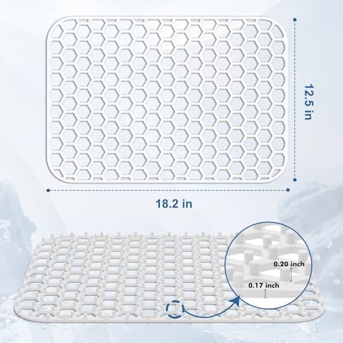 Bestjing Silicone Sink Protectors for Kitchen Sink - 18.3"x12.5" White - Image 3