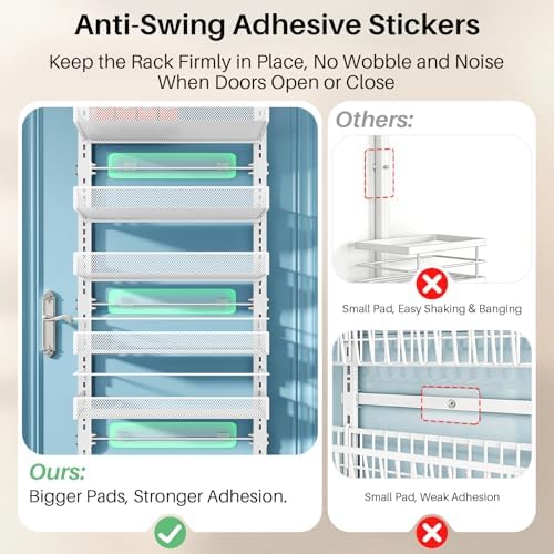 SNTD 8 Tiers Over the Door Organizer, 17" W x 6" D x 69" H, White - Image 5