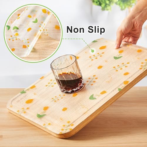 Beautysaid Shelf Liner Non Adhesive — EVA Drawer & Cabinet Liner, Waterproof Non Slip Kitchen Shelf Paper, Thick Washable Refrigerator Mat for Cabinet Shelves & Pantry, Floral, 12 in x 10 FT - Image 2