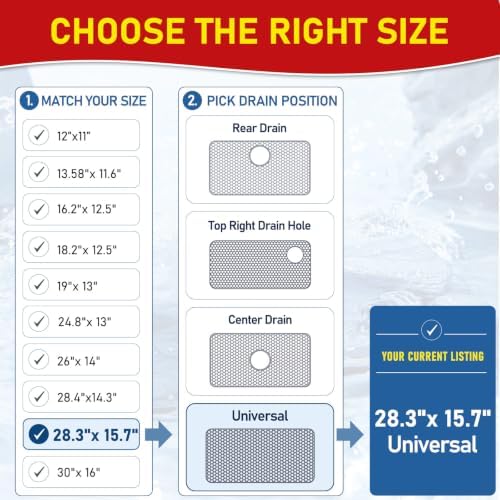 Bestjing Silicone Sink Protectors for Kitchen Sink-28.3"x15.7", White - Image 2
