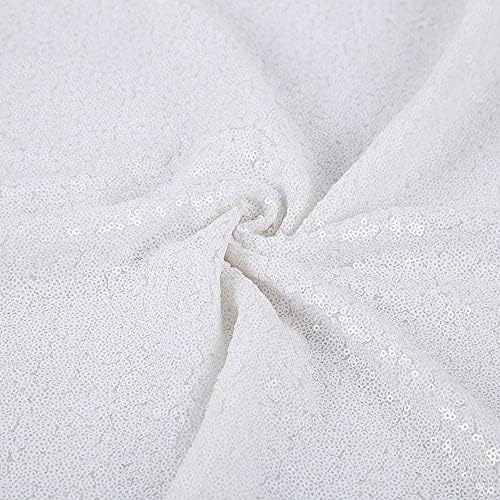 JYFLZQ White Sequin Tablecloth, Glitter Table Cover 50x80 Inch Rectangle - Image 6