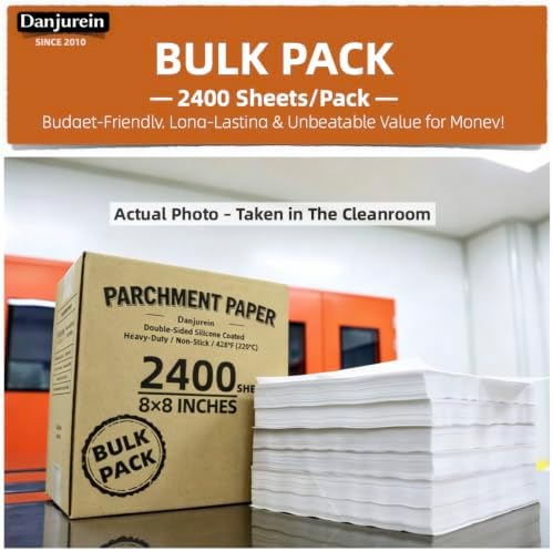 8x8 Parchment Paper Squares - 2400 Bulk Sheets, White | Bulk precut non-stick liners for 8x8 brownie pans, air fryers, deli wraps, Commercial restaurant & small bakery use. - Image 5
