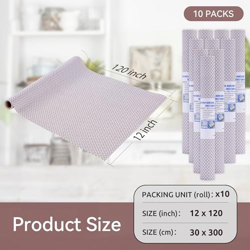 FIFTY FEET 12"x120" Non-Adhesive Shelf Liner for Kitchen Cabinets and Drawers, Washable Non-Slip PVC Cabinet Liner (Red Circle)(10 Roll) - Image 5