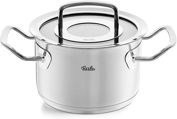 Fissler Original Profi Collection Stainless Steel Cooking Pot Set 5 Pieces with Glass Lid + Free Stainless Steel Care Induction Silver - Image 3