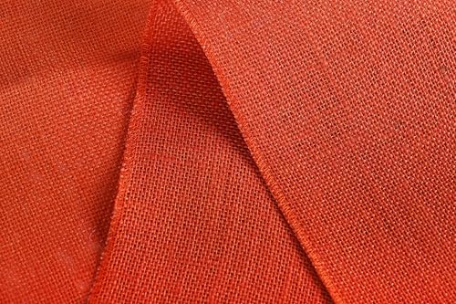 MDS® Pack of 12 Natural Burlap Table Runner, 12 x 108 Inch, Jute Rustic Farmhouse Boho Table Decor for Wedding Reception, Dining Table, Bridal Shower, Baby Shower & Party Decorations - Orange - Image 6