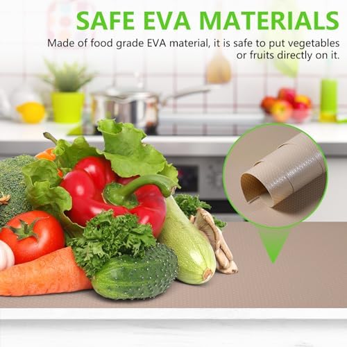 Shelf Liner Non Adhensive Drawer Cabinet Mat Beige 17.5"× 236.2" Pack of 2 - Image 3