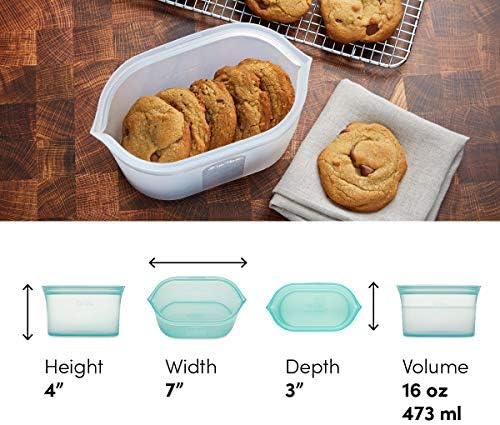 Zip Top Reusable Food Storage Bags | Small Dish [Lavender] | Silicone Meal Prep Container | Microwave, Dishwasher and Freezer Safe | Made in the USA - Image 4
