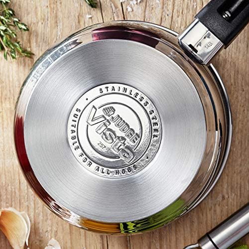 Judge Vista Stainless Steel Set of 6 Induction Pans, 20cm Casserole, 24cm Saute Pan, 16/18/20cm Saucepans with Lids, 14cm Milk Pan - Image 4
