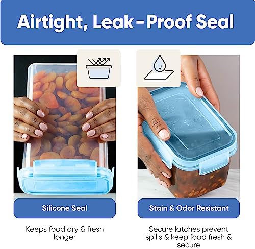 Chef's Path Airtight Food Containers with Lids (24 Pack - Blue) Kitchen Pantry Organization - BPA Free Food Storage Organizers for Cereal, Brown Sugar, Dry food - With Marker, Labels & Spoons - Image 5