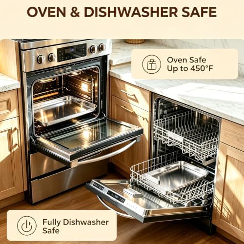 Stainless Steel Baking Sheet, 17.5" x 13" Cookie Sheet, 1-Pack | Large Half Sheet Pan for Baking Roasting Cooking, Heavy Duty & Non-Toxic, Easy Clean & Dishwasher Safe - Image 4