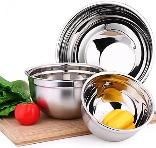 YBM HOME Deep Professional Stainless Steel Mixing Bowls (Set of 4) for Baking, Cooking, and Prepping, Stackable Nesting Bowls for Space Saving Storage, 1169-70-71-73set, silver, 1.5,3, 5, and 10 Quart - Image 5