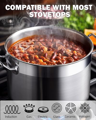 Cooks Standard Professional 20 Quart Stainless Steel Stock Pot with Lid - Image 3