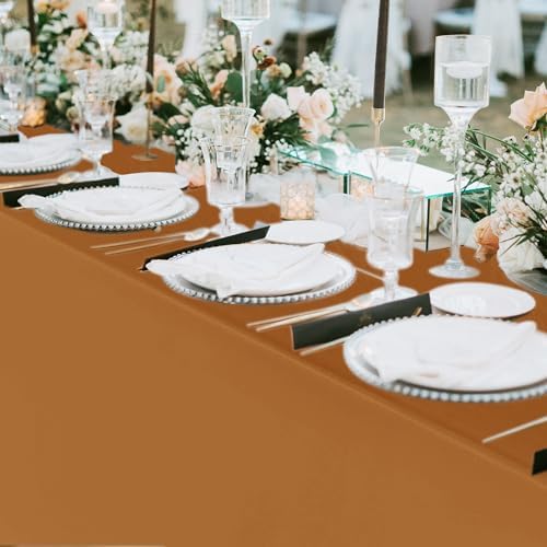 Fitable 6 Pack Bronze Tablecloths for Rectangle Tables, 70 x 120 Inch - Image 7