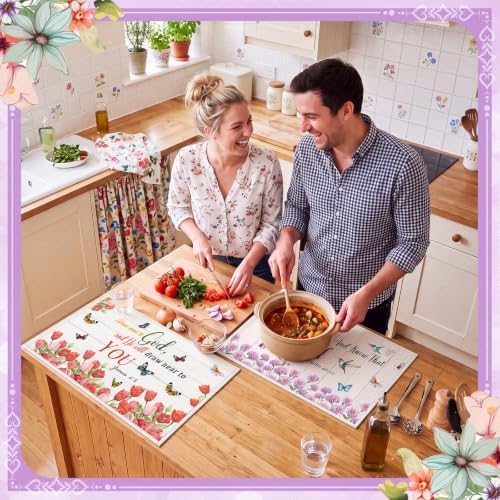 Meanplan 12 Pcs Christian Dish Drying Mats for Kitchen 24"x 16" Gifts Bulk - Image 4