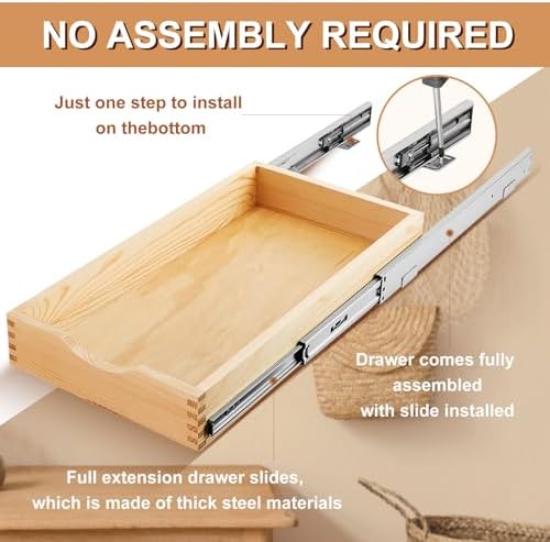 Sintuff 4 Pack Wooden Pull out Tray Cabinet Organizer, 12'' X 21'' - Image 4