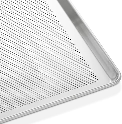 GRIDMANN 18" x 26" Commercial Grade Perforated Aluminum Baking Sheet Pan, Full Size Baking Tray - 6 Pans - Image 5