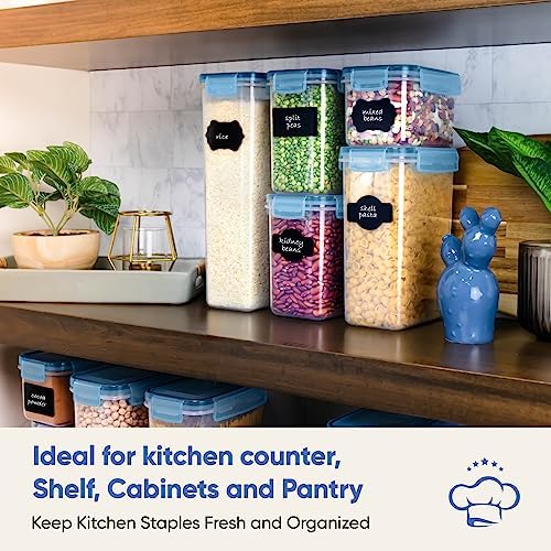 Chef's Path Airtight Food Containers with Lids (24 Pack - Blue) Kitchen Pantry Organization - BPA Free Food Storage Organizers for Cereal, Brown Sugar, Dry food - With Marker, Labels & Spoons - Image 6