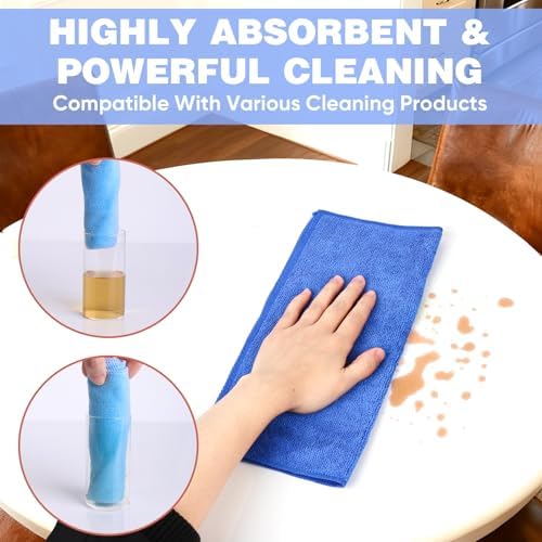TEAWOO 10 Colors Microfiber Cleaning Cloths, 50 Pack Assorted Cleaning Rags - Image 3