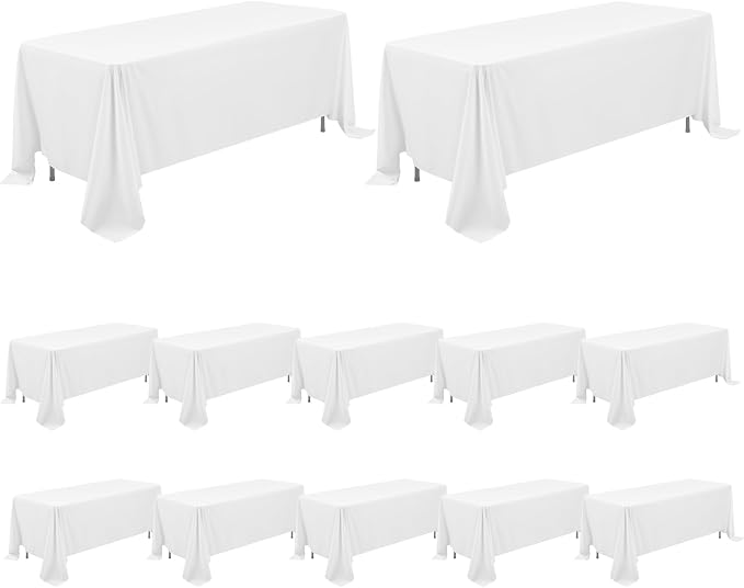 12 Pack Black Tablecloths for Rectangle Tables,70 x 120 Inch by FXKS