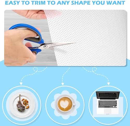 Drawer Liners, Waterproof Shelf Liner, Anti-Slip Non-Adhesive BPA Free Kitchen Cupboard Cabinet Liner Refridge Fridge Mats Sink Protector Strong Durable for Home (Clear/11.8in x 20Ft) - Image 4