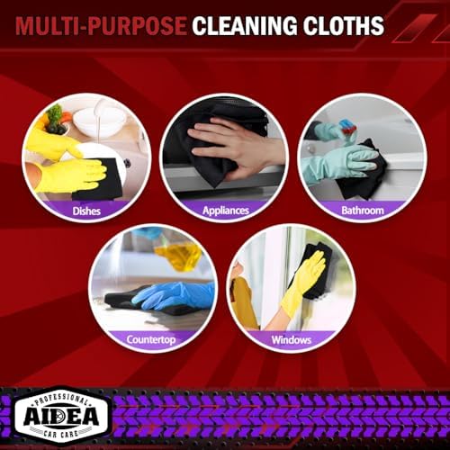 AIDEA Microfiber Cleaning Cloth Black, 600PK, Microfiber Towels, 12×12" - Image 7