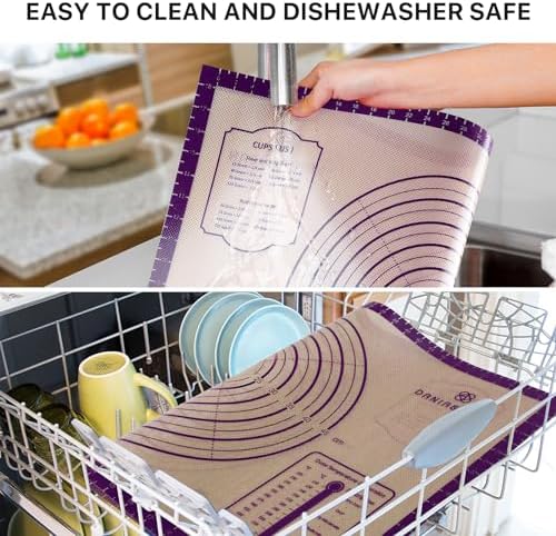 DANIA & DEAN 36"x24" Extra Thick Silicone Baking Mat for Pastry and Bread | Non-Slip & Non-Stick Mat with Measurements, for Pizza, Pie Crust, Dough Rolling, Pasta & Sourdough, Reusable Counter Sheet - Image 5