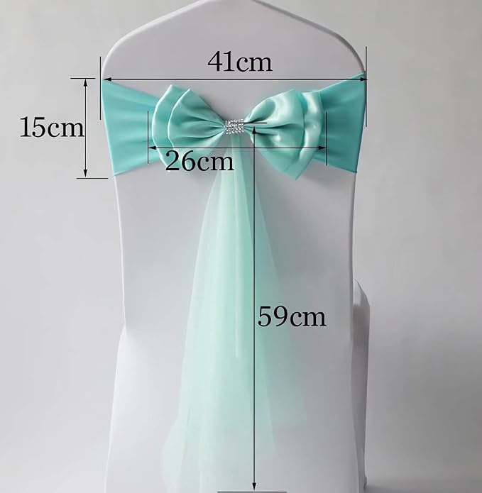 12Pcs Stretch Satin Chair Sashes Bows Chair Bands Decor for Hotel Wedding Reception Party Event Chair Cover Decoration Gold - Image 4