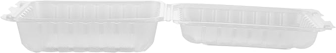 Restaurantware-Chef 101 47 Ounce Hinged Clamshell Containers, 100 Disposable Take Out Boxes - Secure Lids, Microwavable, Clear Plastic Meal Prep Containers, For Pastas, Salads, Or Sandwiches - Image 12