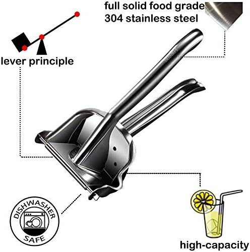 Real Stainless Steel Lemon Squeezer Citrus Juicer Hand Press Heavy Duty Manual Squeeze Juice Extractor Maker Orange Lime Grapefruit Presser - Bonus 50 Pcs Filter Bags - Image 3