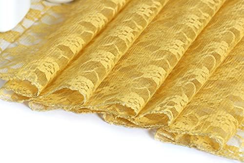 MDS Pack of 25 Wedding 12 x 108 inches Lace Table Runner for Wedding, Decorations for Birthday Parties, Banquets, Graduations, Engagements, and Runners fit Rectangle, Round Table- Gold - Image 5