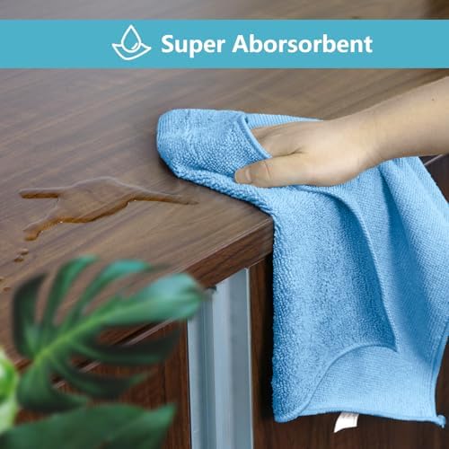 HOMEXCEL 8PK Microfiber Cleaning Cloth, Cleaning Rags for Home, 11.5x11.5in - Image 4