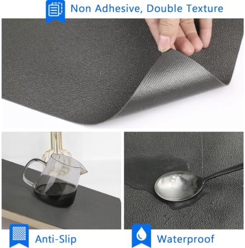WochiTV Shelf Liner for Cabinets, Drawer Non Adhesive Non Slip Foam Mat for Kitchen, Pantry, Bathroom, Cupboard, Garage, Closet, Shelves, Drawer, Tool Box, Gray 30 x 236 inches - Image 3
