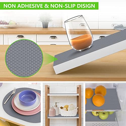 Shelf Liners for Kitchen Cabinets Non Adhensive,Gray 17.5"× 78.7" - Image 6
