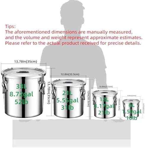 Stainless Steel Airtight Food Storage container with Lid for Pantry Kitchen - Image 6