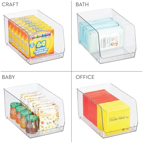 iDesign Clear Plastic Stackable Storage Bin - Image 6