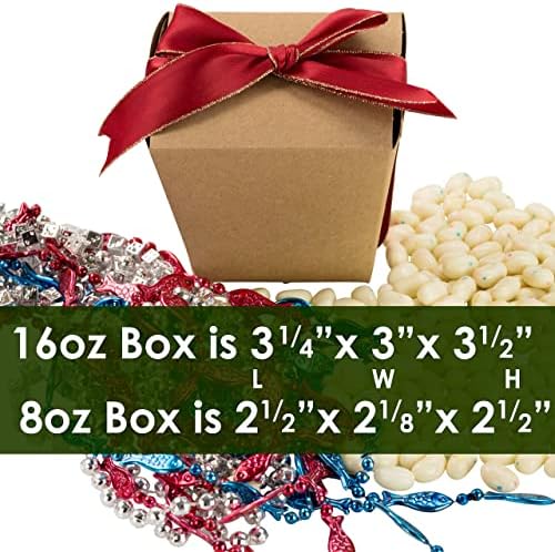 Recyclable 8oz 16oz Brown Chinese Takeout Boxes 100pk. 50 Each 16 and 8 Ounce Leakproof, Greaseproof To Go Containers For Restaurants and Food Service. Best Value Bulk Pack Microwaveable Meal Pails - Image 3