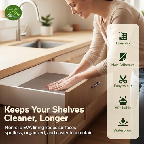 EVALAND Shelf Liner Cabinet Liner Non-Adhesive Drawer Liner 12 in x 33 FT - Image 3