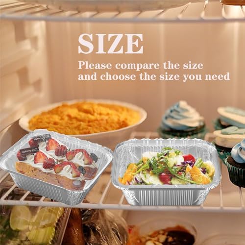 iHomeSet 25 Pack 1 lb Aluminum Foil Pan 16 oz with Clear Plastic Lids | Take Out Food Containers for Catering, Baking, Roasting Food - Image 4