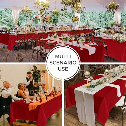 Fitable 8 Pack Red Tablecloths 60x102 Inch for 6 Ft Rectangle Tables - Image 2