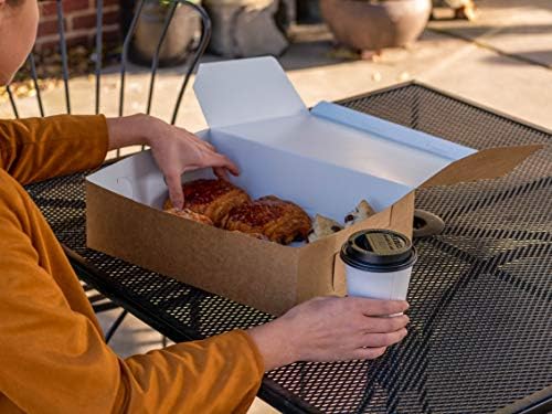 SCT 0957K Kraft Paperboard Non Window Lock Corner Bakery Box, 9" Length x 9" Width x 3" Height (Case of 250) - Image 3
