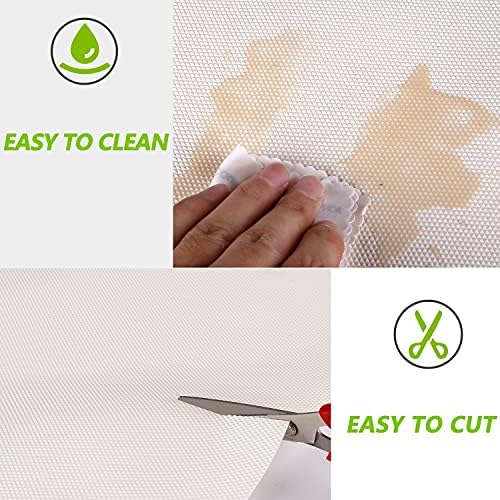 Kitchen Shelf Liner Drawer Liners, Non-Adhesive EVA Cabinet Liners, Cream - Image 3