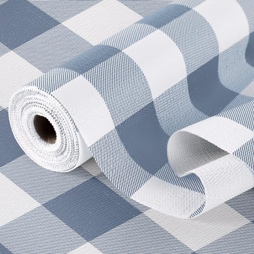 Shelf Liner for Kitchen Cabinets Non-Adhesive Drawer Liners Non-Slip Strong Grip Cabinet Liners Thickened Paper for Shelves, Dresser, Cupboard, Tool Box, Pantry, Bathroom Drawers Blue 11.8In x 10FT by Insigoo