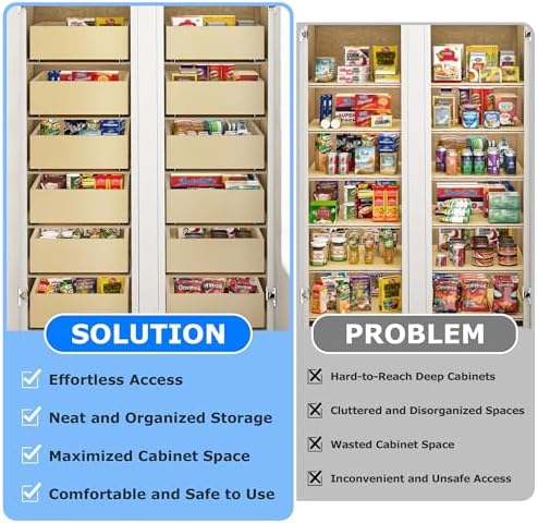 WelFurGeer Soft Close Pull Out Drawers for Cabinets, 14" W x 22" D Pull Out Cabinet Organizer, Space-Saving Cabinet Organizer with Easy Installation, Durable Pullout Drawers for Home Kitchen - Image 4
