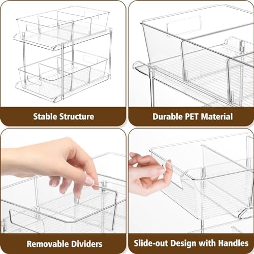 Fabspace Bathroom Under Sink Organizers and Storage, 2 Tier, 2 Packs - Image 4