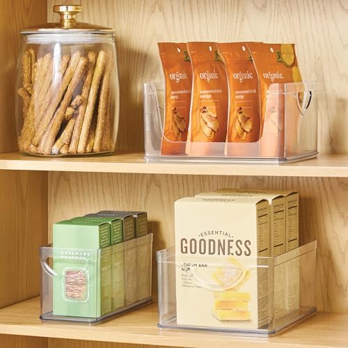 iDesign Pantry Storage Bins with Handles, Set of 2, Clear | Organizer Bins, For Cabinets or Fridge - Image 3