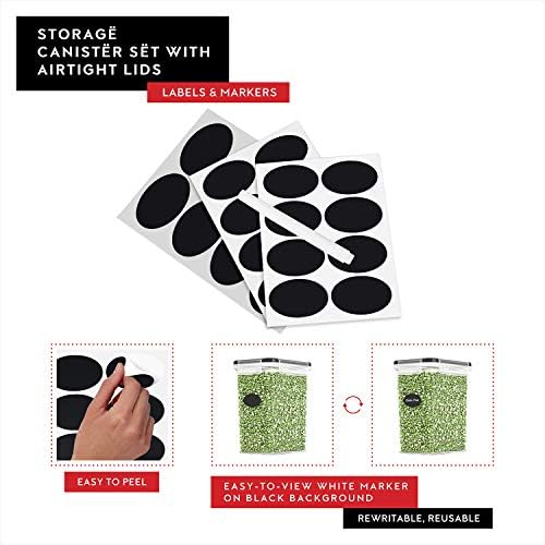 DWËLLZA KITCHEN Airtight Food Storage Container Set - 8 Pieces 1.4L - Plastic BPA Free Kitchen Pantry Storage Containers with Lids - Dishwasher Safe - Include 8 Labels - Keeps Food Fresh & Dry - Image 6