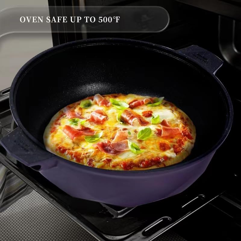 TIBORANG 11 Inch Nonstick Frying Pan with Lid,8-in-1 Multipurpose Cookware - Image 6