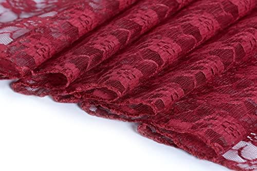 MDS Pack of 10 Wedding 12 x 108 inches Lace Table Runner for Wedding, Decorations for Birthday Parties, Banquets, Graduations, Engagements, and Runners fit Rectangle, Round Table- Maroon - Image 4
