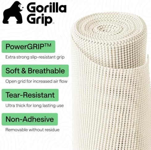 GORILLA GRIP powerGRIP Drawer Shelf and Cabinet Liner, 12" x20', Cream - Image 2