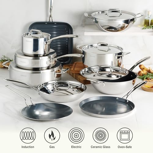 Tramontina Utsava Tri-Ply Clad Stainless Steel 10-Inch Square Grill Pan - Image 5